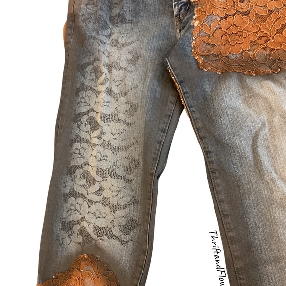 BOUTIQUE | PARASUCO | ERGONOMIC JEANS | BOHO | LEATHER | DYE LACE | SPANDEX - Picture 3 of 16